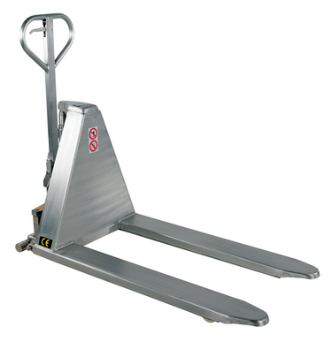 Stainless Steel Hand Pump Tote Lift 60 In. x 27 In. x 48 In. 2000 Lb. Capacity Blue